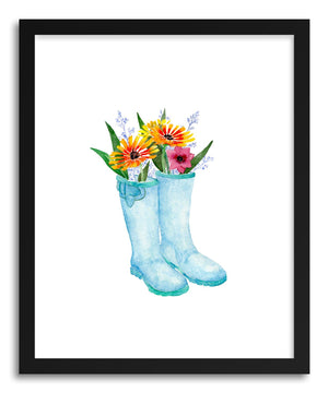 Fine art print Flower Farm Garden Boots by artist Peggy Dean