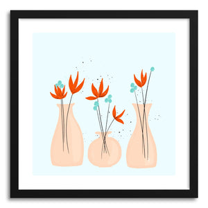 hide - Art print Peach Vases by artist Peggy Dean in white frame