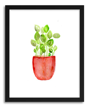 Fine art print Red Pot Greenery by artist Peggy Dean