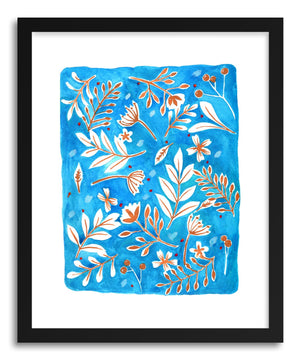 Fine art print Blue Brown Leaves by artist Peggy Dean