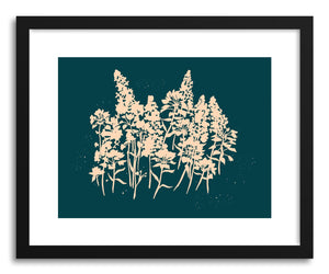 hide - Art print Wildflower Silhouette by artist Peggy Dean in natural wood frame