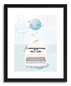 Fine art print Typewriter and The Dragonfly by artist Susu Stolle