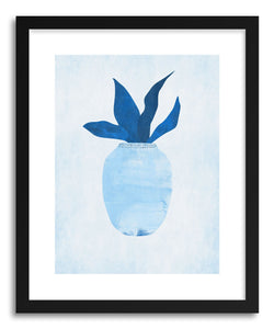 hide - Art print Blue Vase by artist Susu Stolle in natural wood frame