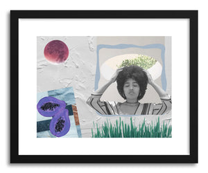 hide - Art print In The Mind by artist The Casual Coffee Mug in natural wood frame