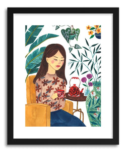 Fine art print Tea Time Lady by artist Ploypisut