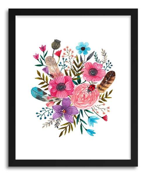Fine art print Florals And Ladybug by artist Ploypisut