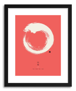 hide - Art print Enso Red by artist Thoth Adan in natural wood frame